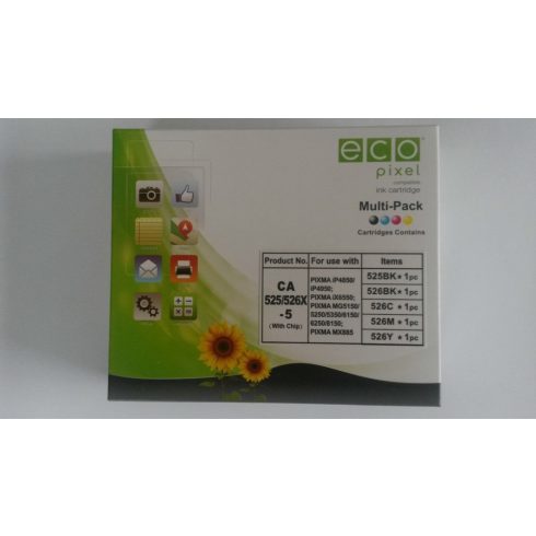 Utángyártott CANON CLI-526 Multipack BKCMY 5db-os  ECOPIXEL