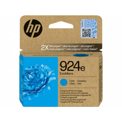 HP 4K0U7NE Tintapatron Cyan 800 oldal kapacitás No.924e EvoMore