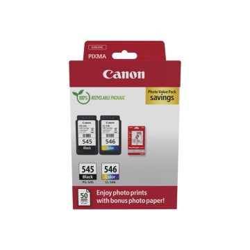   Canon PG-545 (1x8 ml) + CL-546 (1x8 ml) + 50 lap GP501 10x15 fényes fotópapír  Multipack